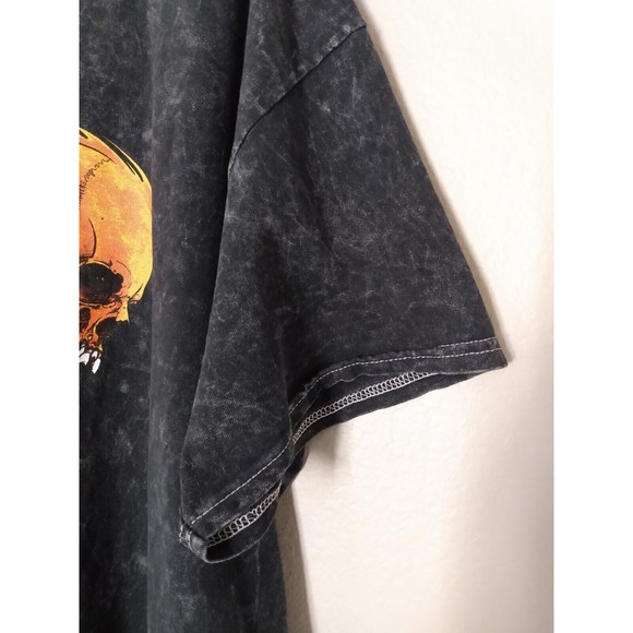 Metallica Punk Rock Metal Band Pushead Flaming Skull Dark Shirt 2020 S M - Picture 3 of 8